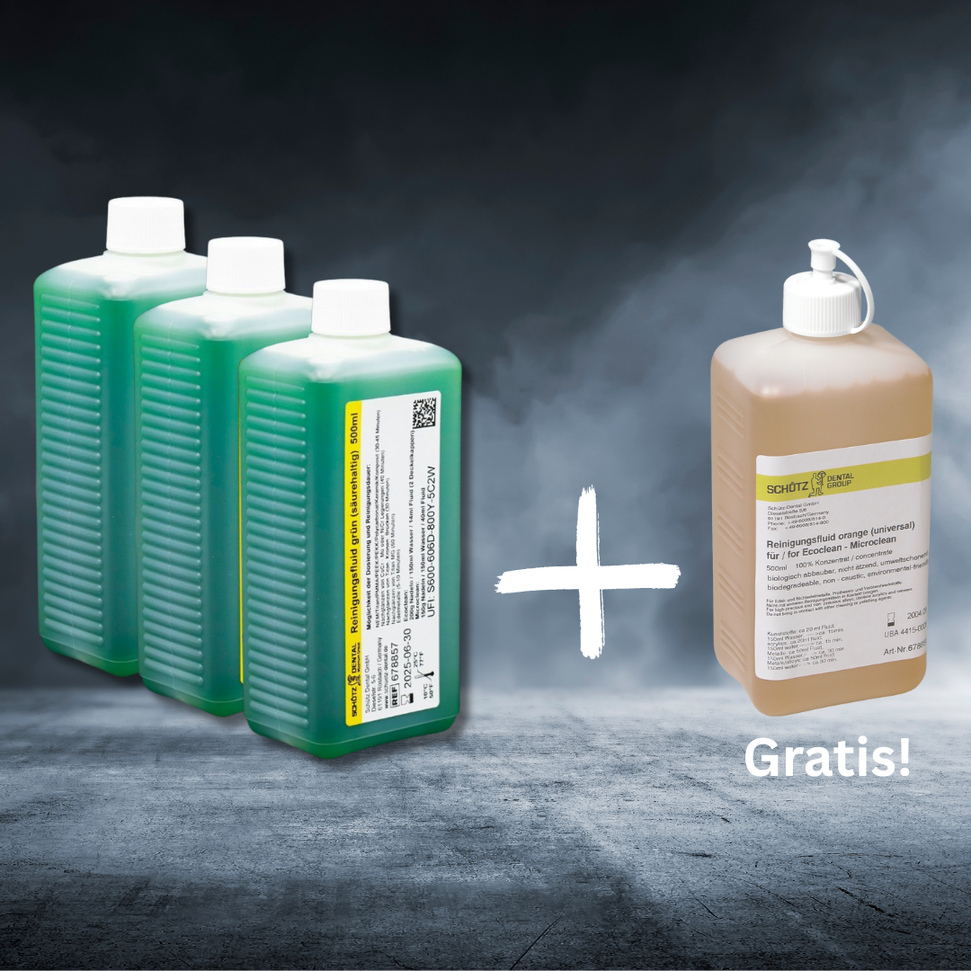 Aktion 2: 3x 500 ml grünes Reinigungsfluid (säurehaltig) + 1 Gratis