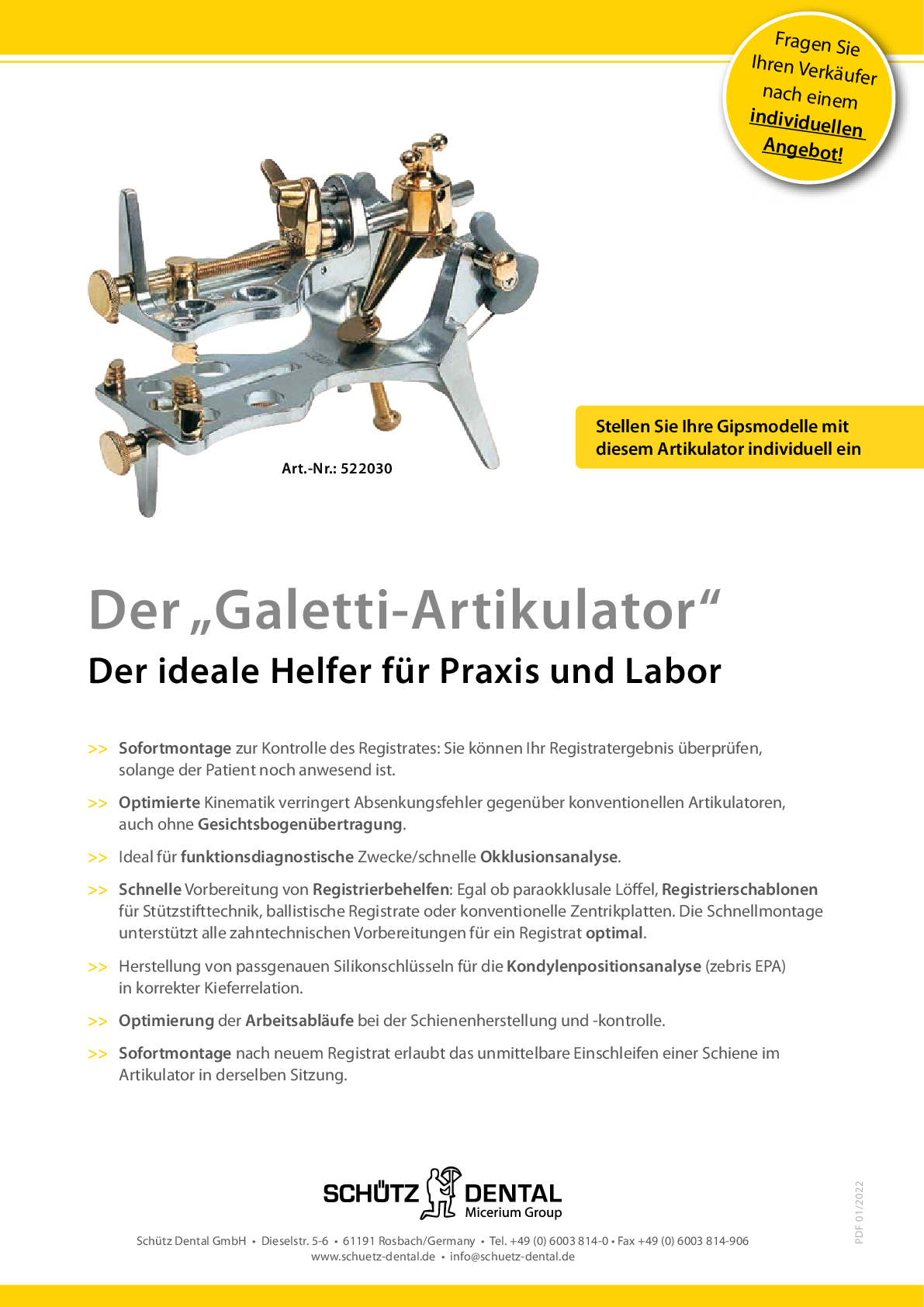 Galetti Artikulator Flyer (deutsch)