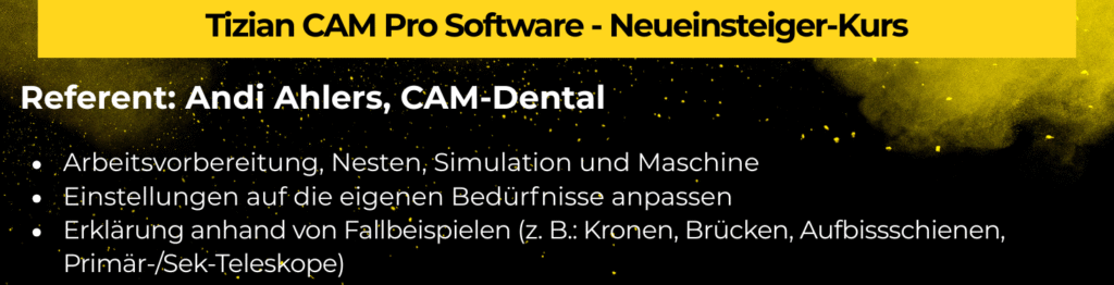 Tizian CAM Pro Software - Neueinsteiger-Kurs